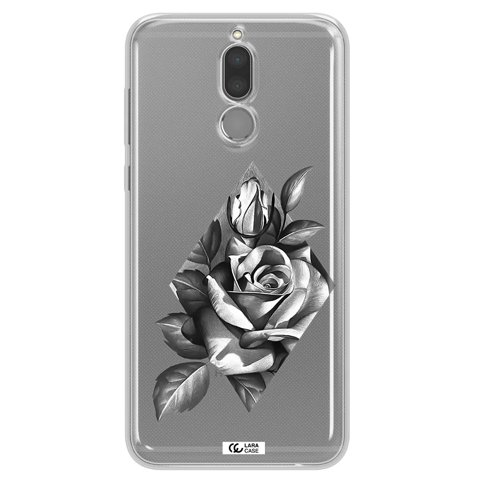 a drawing of a rose Huawei Mate 10 Lite Clear TPU Case
