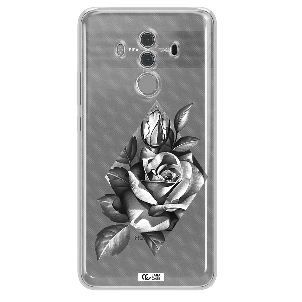 a drawing of a rose Huawei Mate 10 Pro Clear TPU Case