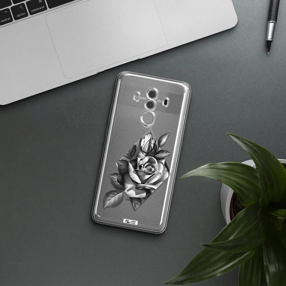a drawing of a rose Huawei Mate 10 Pro Clear TPU Case