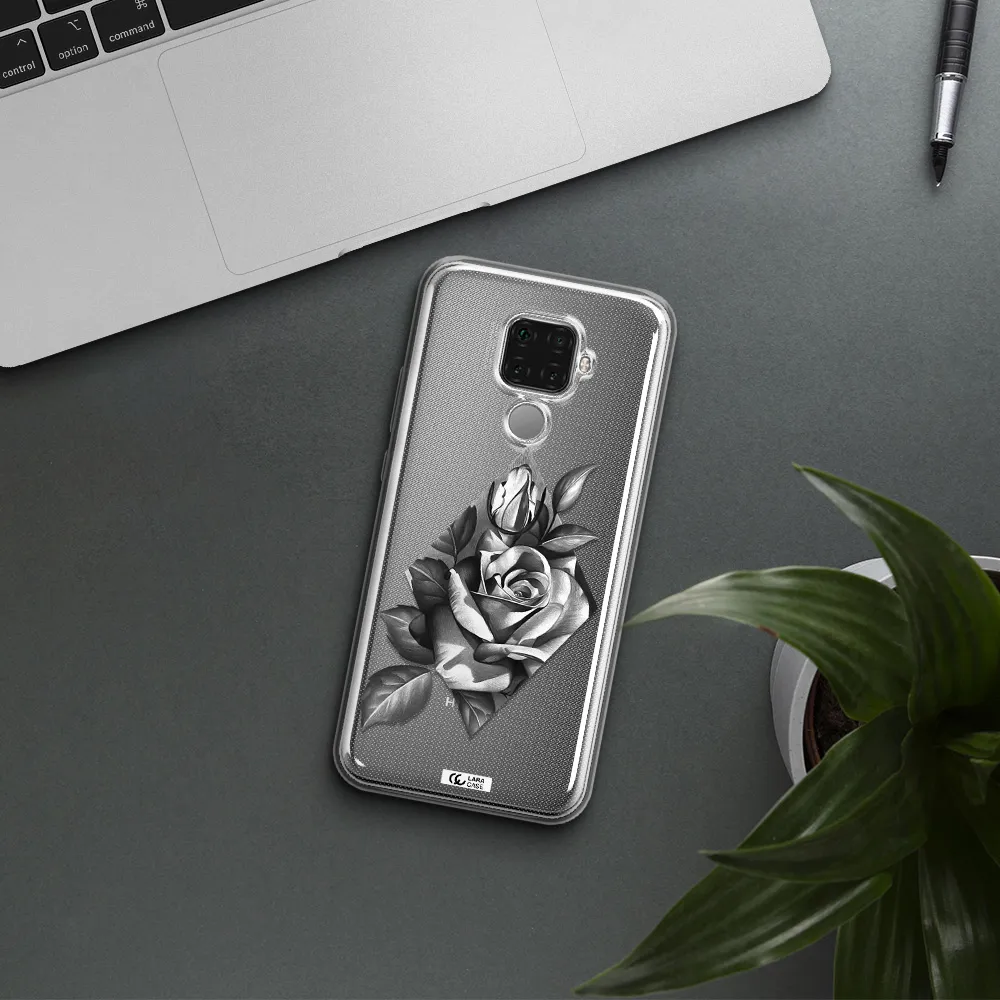 a drawing of a rose Huawei Mate 30 Lite Clear TPU Case