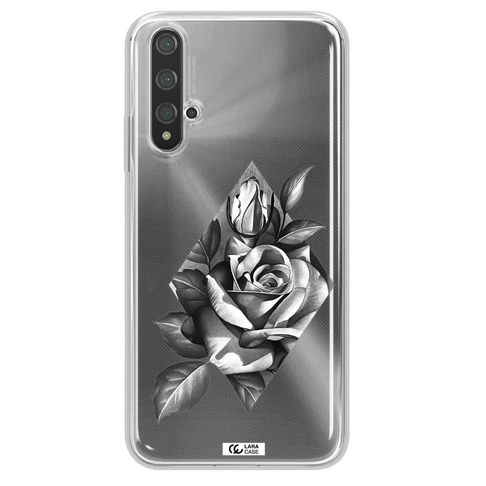 a drawing of a rose Huawei Nova 5t Clear TPU Case