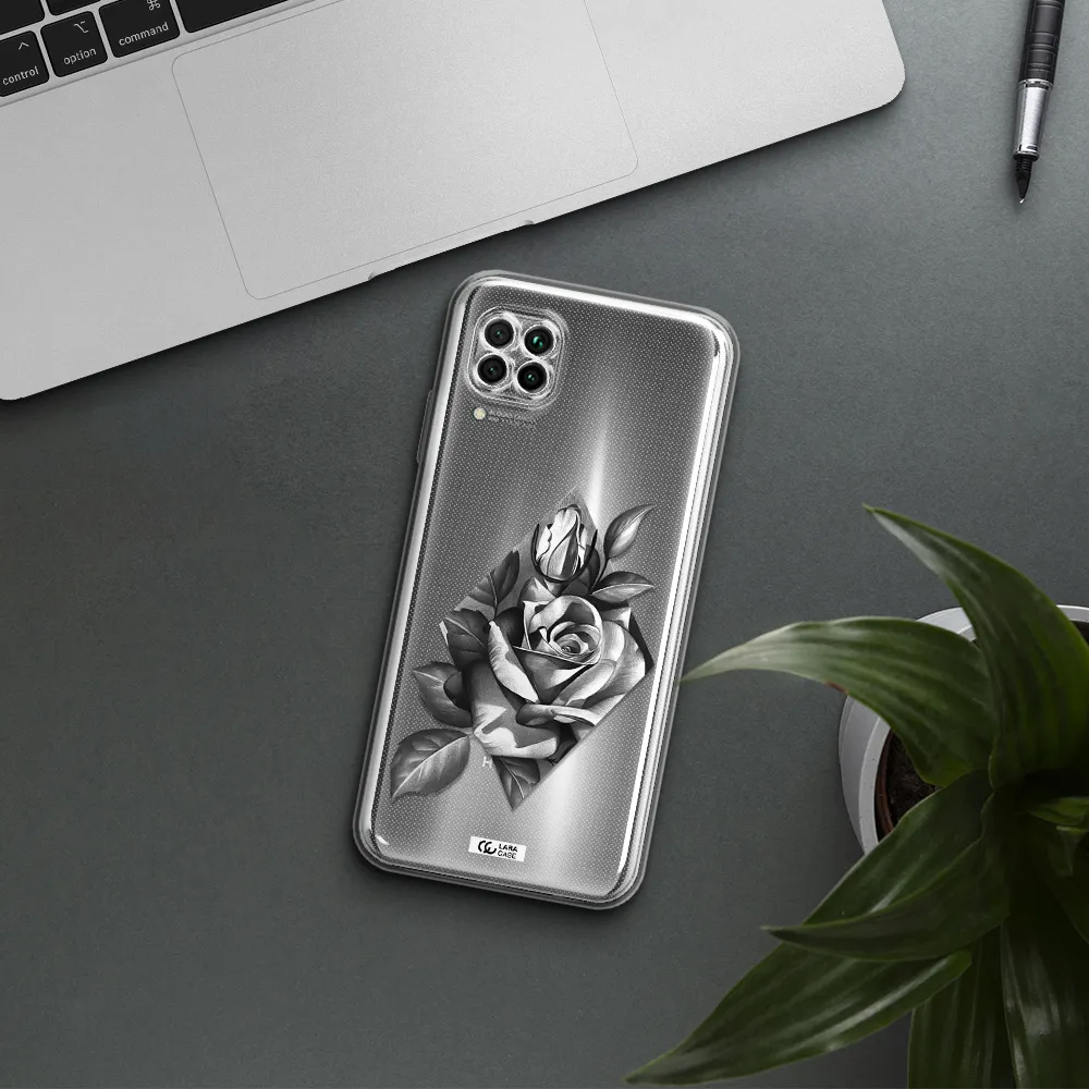 A Drawing Of A Rose Huawei Nova 7I Clear Tpu Case