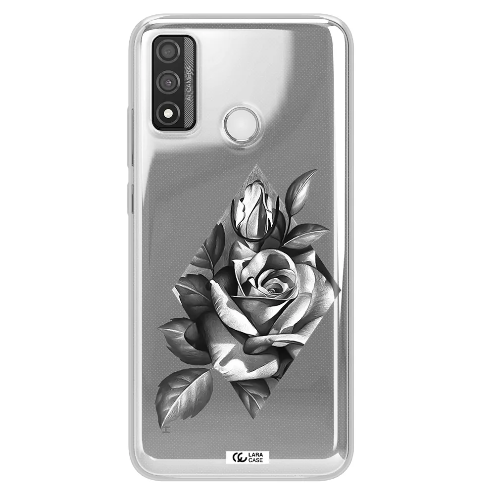 a drawing of a rose Huawei P Smart 2020 Clear TPU Case