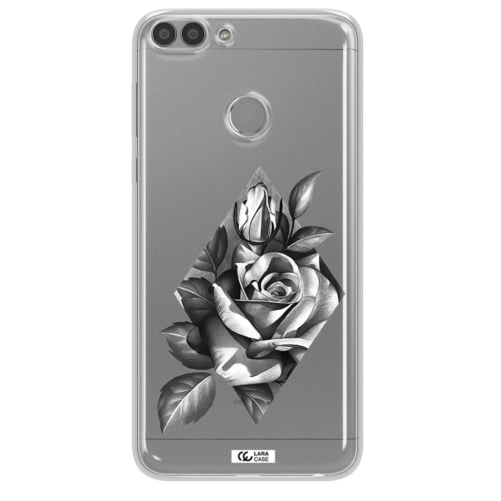 a drawing of a rose Huawei P Smart Clear TPU Case