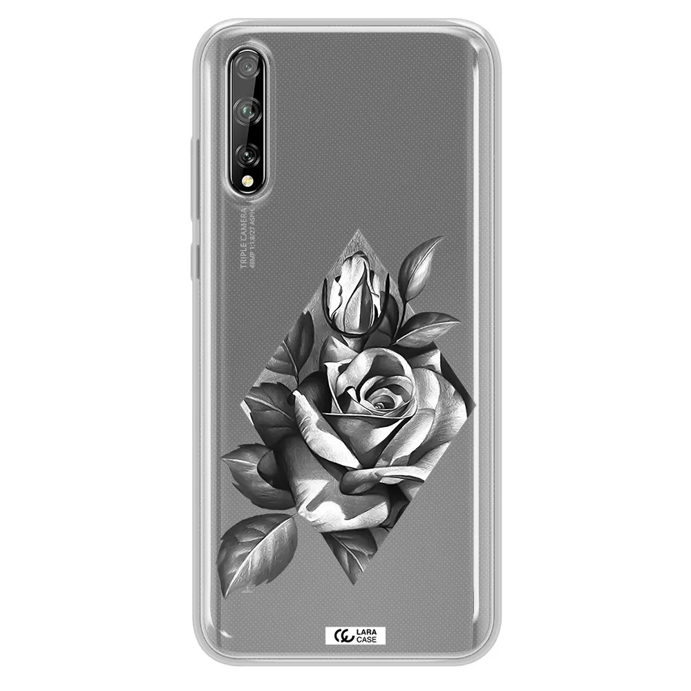 a drawing of a rose Huawei P Smart S Clear TPU Case
