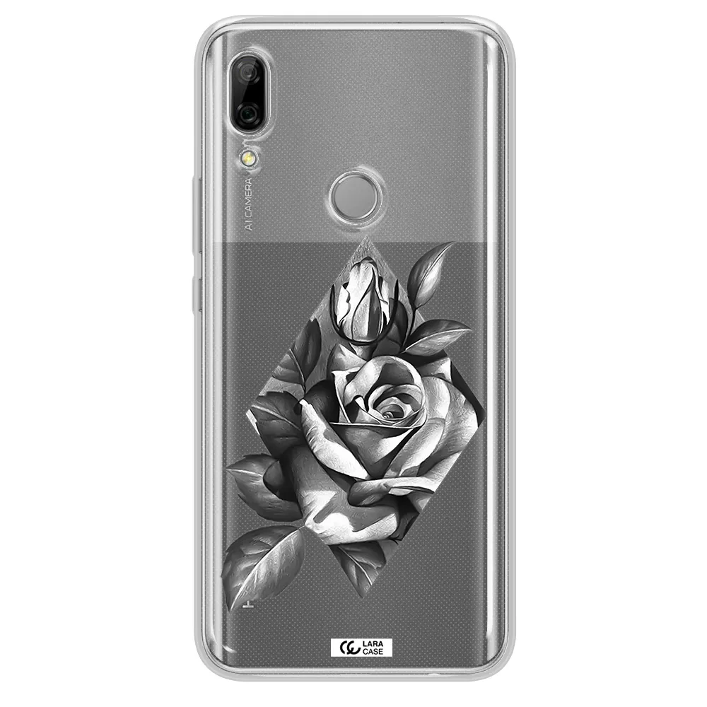 a drawing of a rose Huawei P Smart Z Clear TPU Case