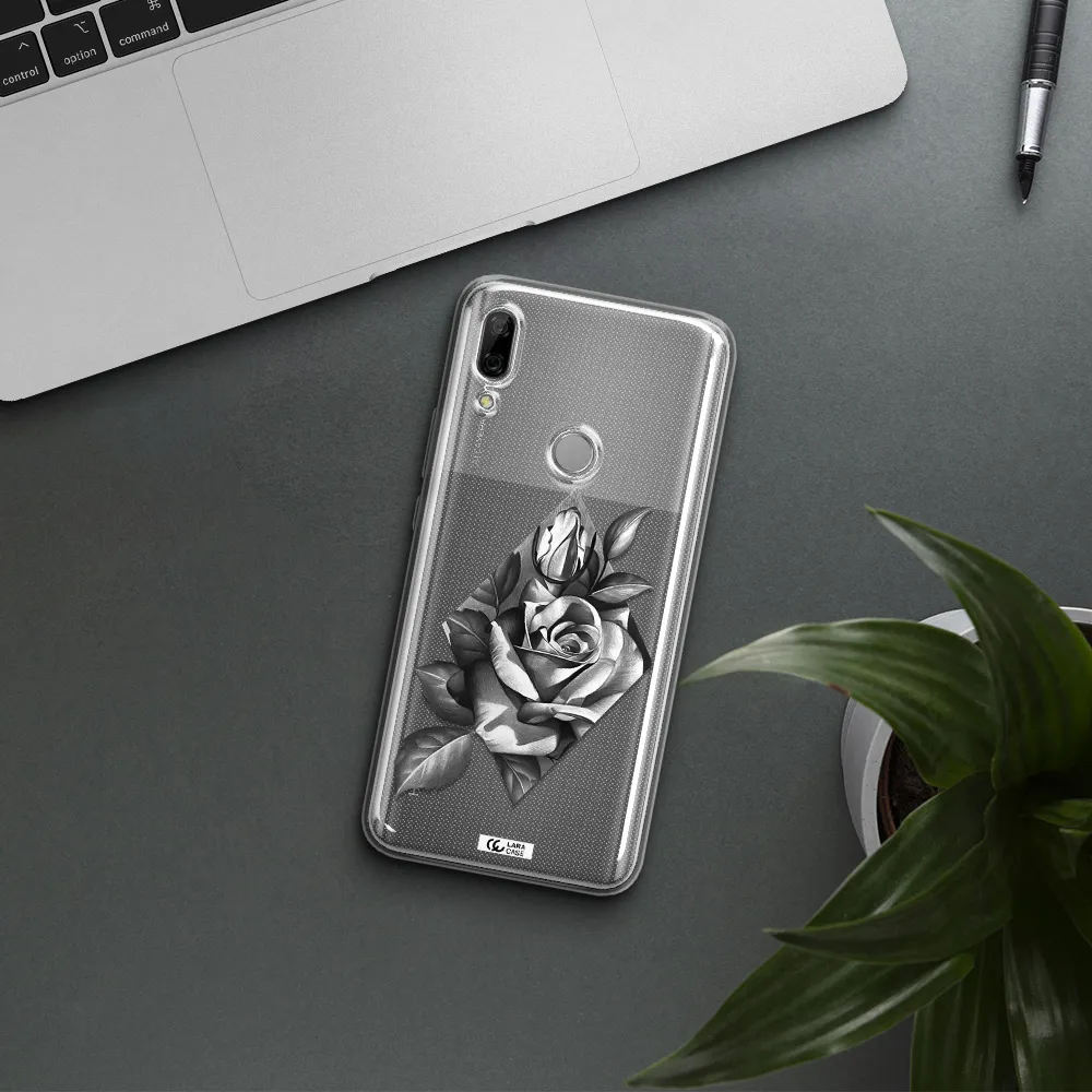 a drawing of a rose Huawei P Smart Z Clear TPU Case