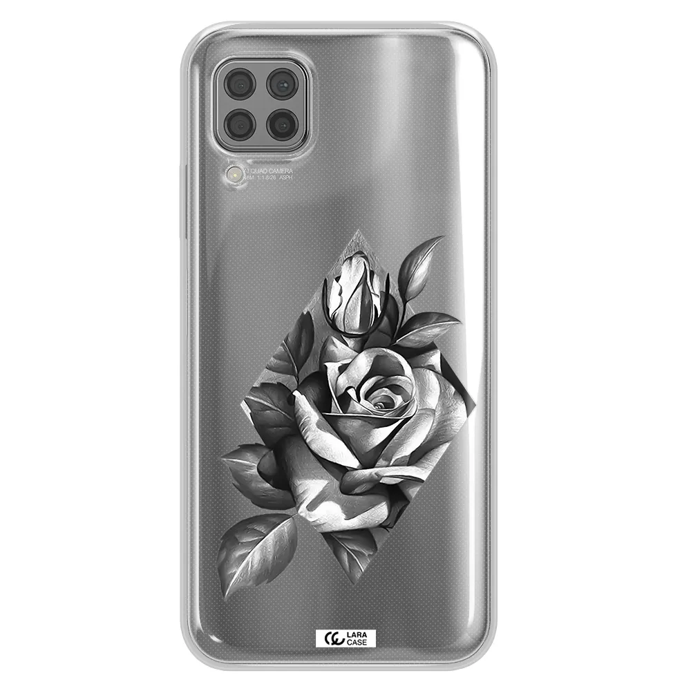 a drawing of a rose Huawei P40 Lite Clear TPU Case