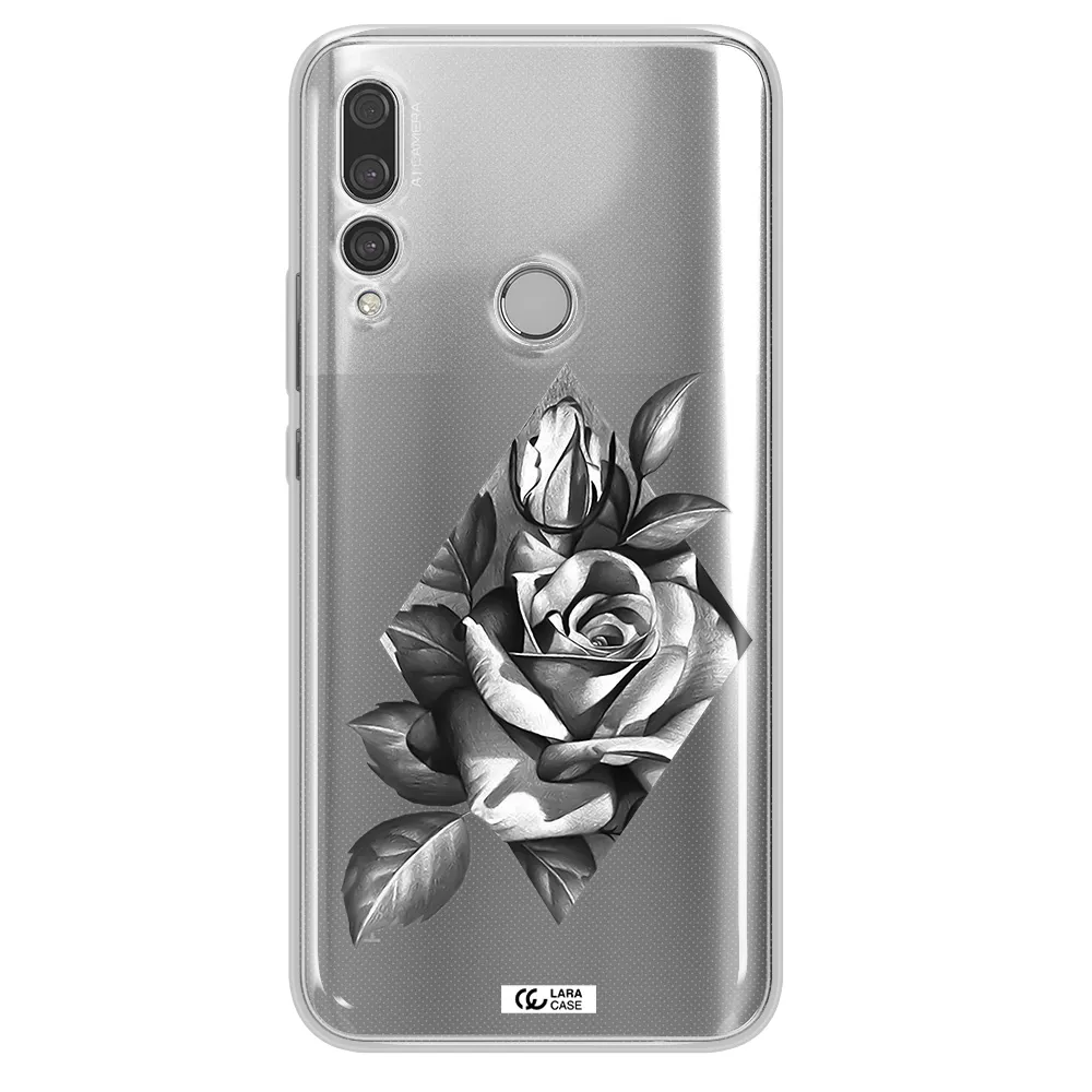 a drawing of a rose Huawei Y9 Prime 2019 Clear TPU Case