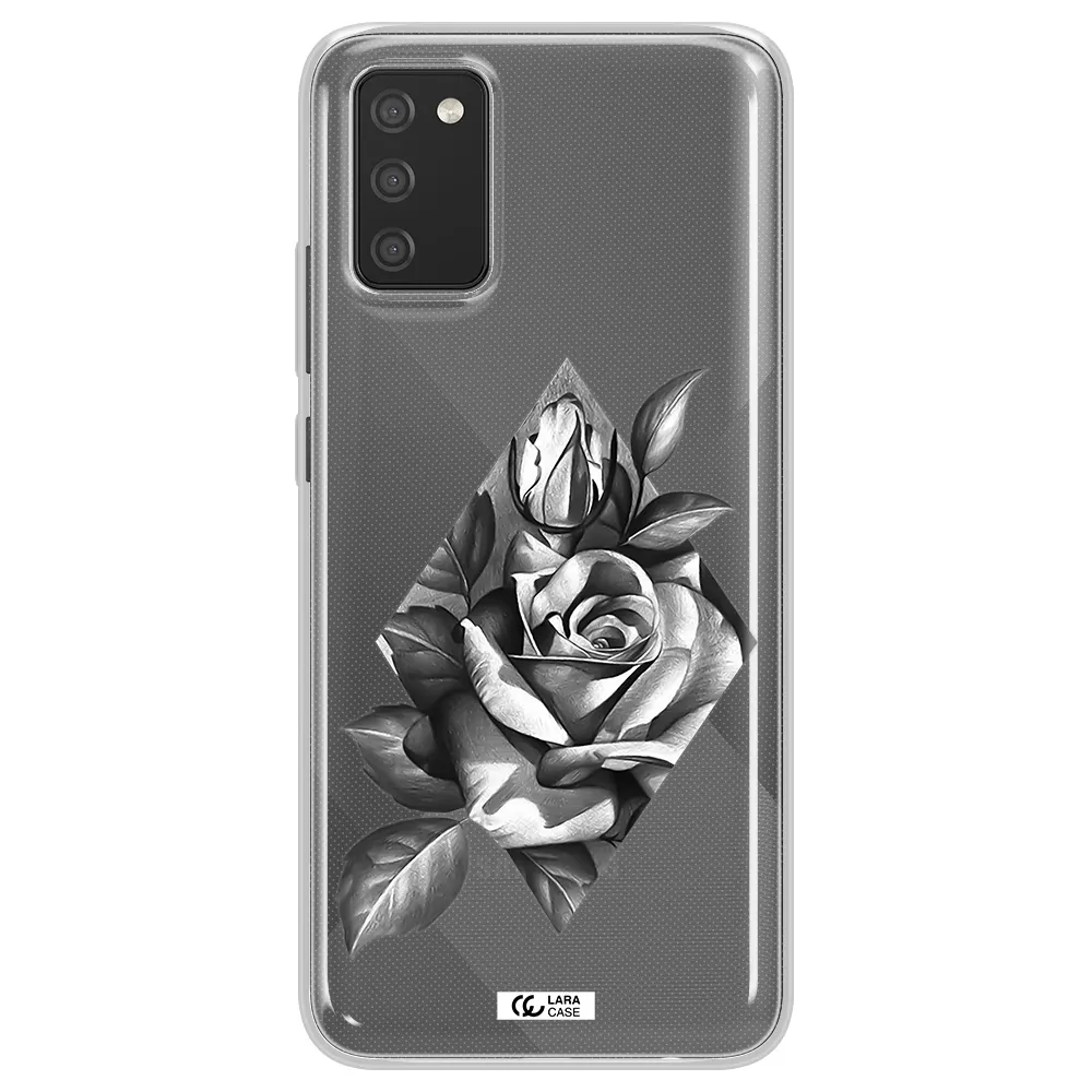a drawing of a rose Samsung A02S Clear TPU Case