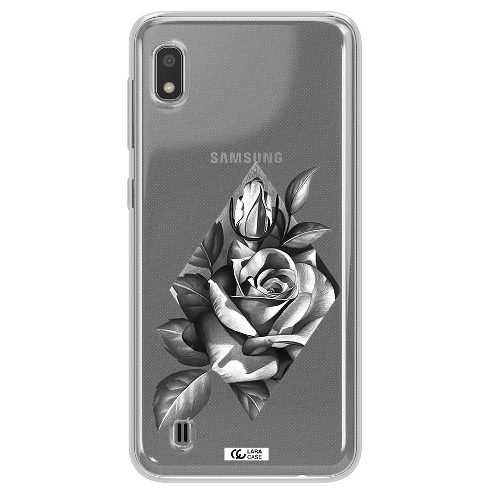 a drawing of a rose Samsung A10 Clear TPU Case