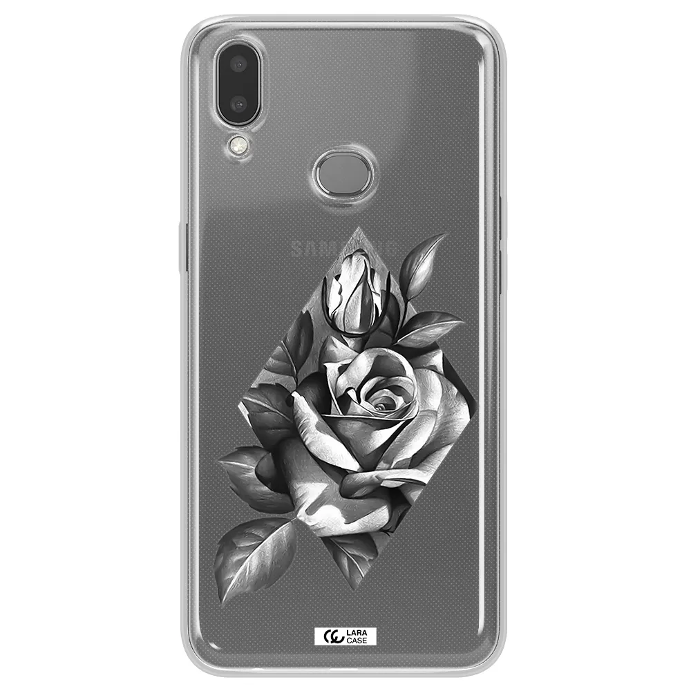 a drawing of a rose Samsung A10S Clear TPU Case