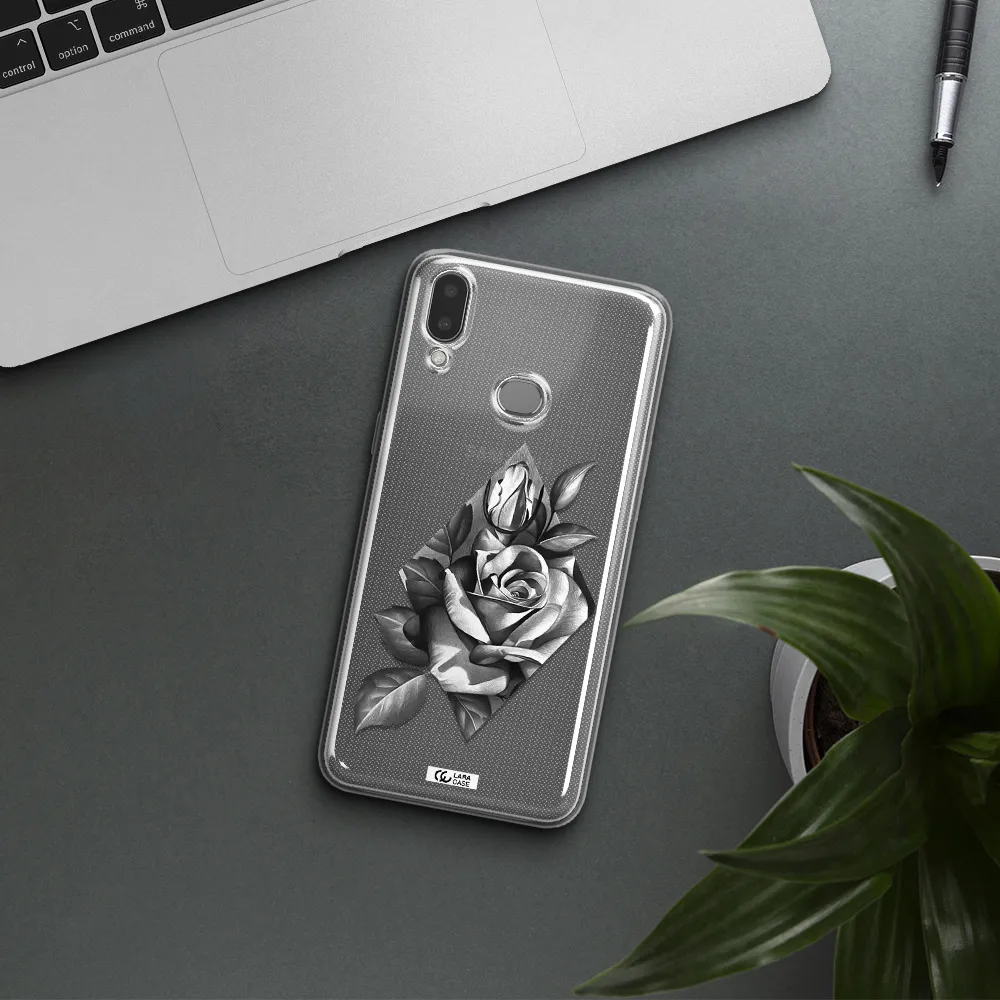 a drawing of a rose Samsung A10S Clear TPU Case
