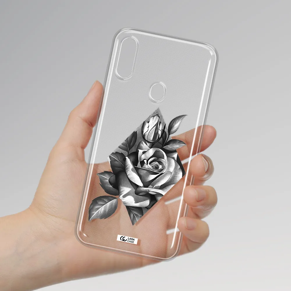 a drawing of a rose Samsung A11 Clear TPU Case