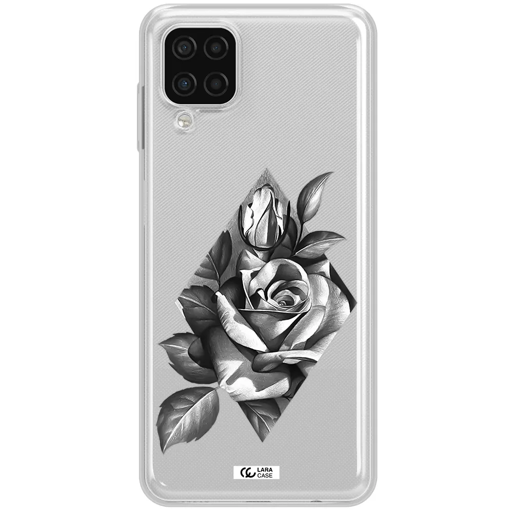 a drawing of a rose Samsung A12 4g Clear TPU Case