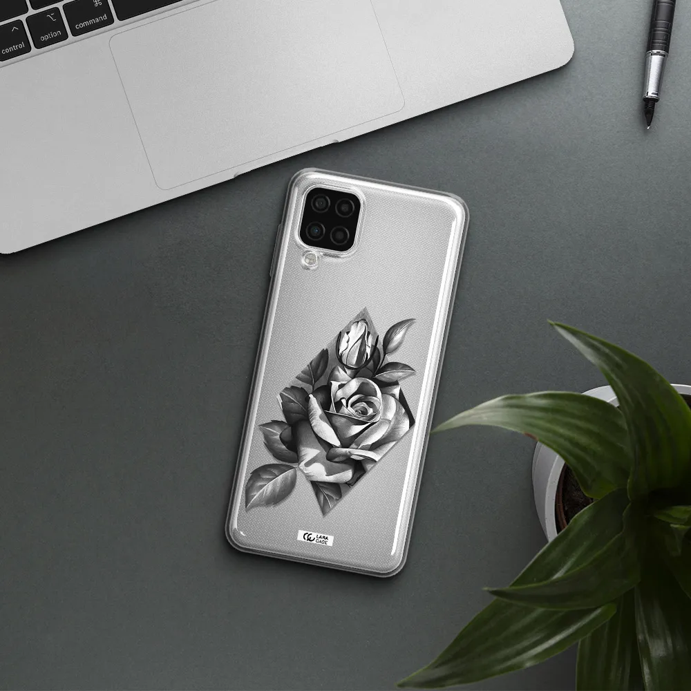 a drawing of a rose Samsung A12 4g Clear TPU Case