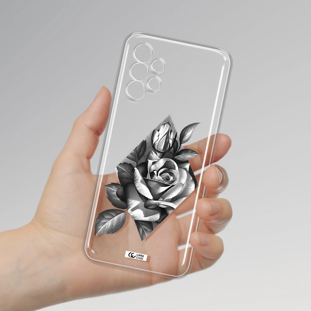 a drawing of a rose Samsung A13 4g Clear TPU Case