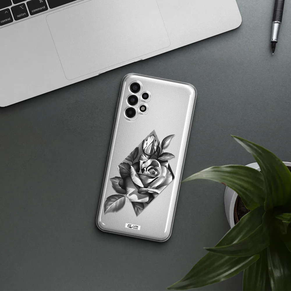 a drawing of a rose Samsung A13 4g Clear TPU Case
