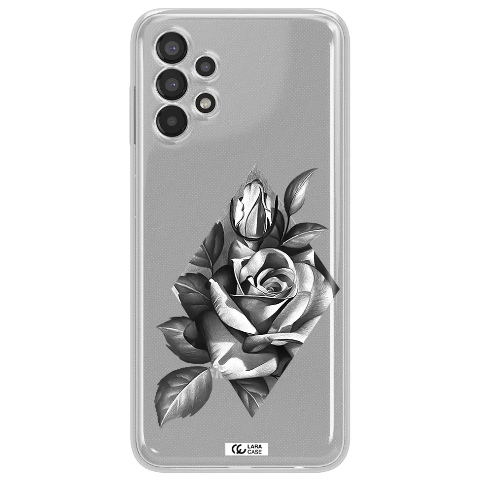 a drawing of a rose Samsung A13 Clear TPU Case