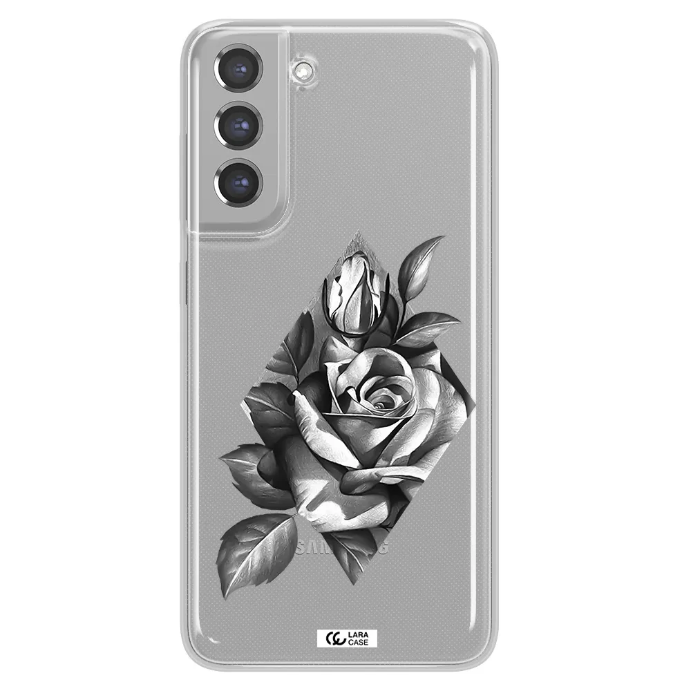 a drawing of a rose Samsung A21 Fe Clear TPU Case