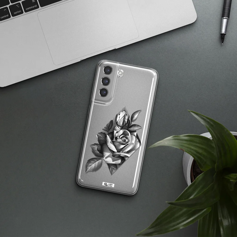 a drawing of a rose Samsung A21 Fe Clear TPU Case