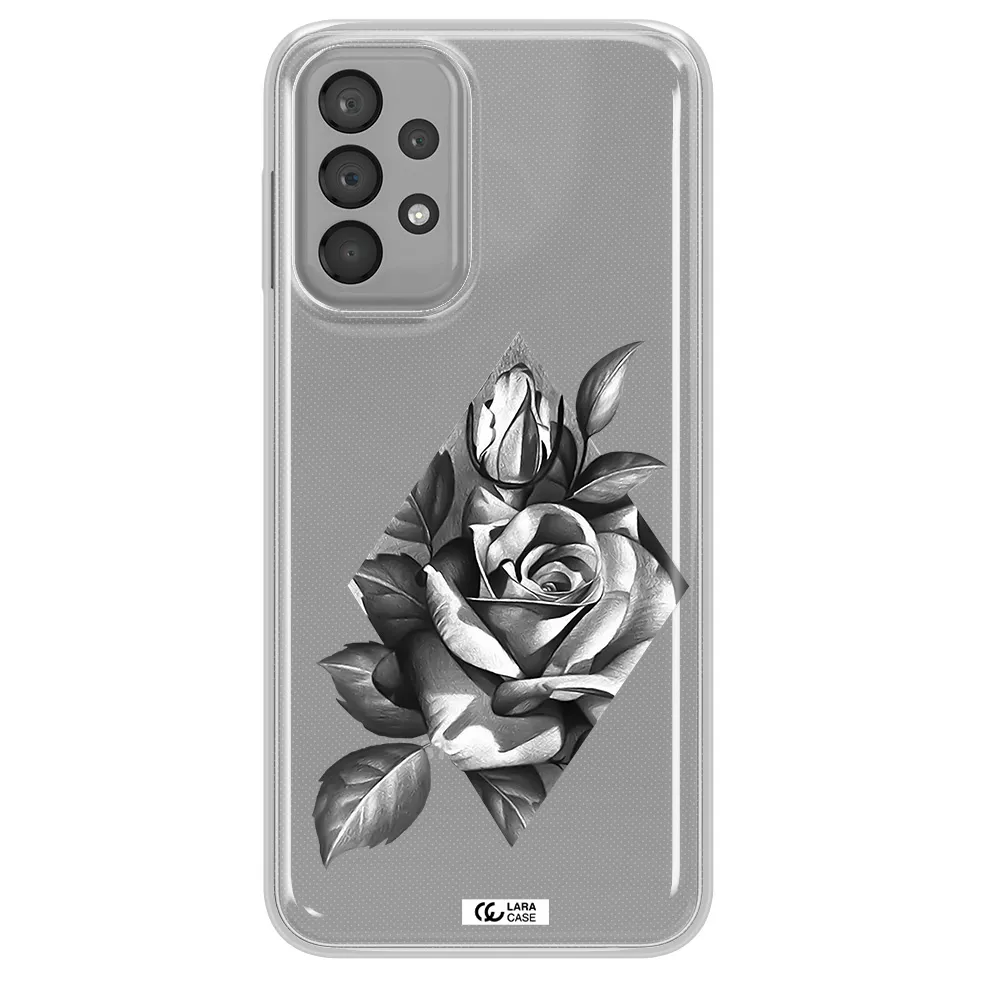 a drawing of a rose Samsung A33 Clear TPU Case