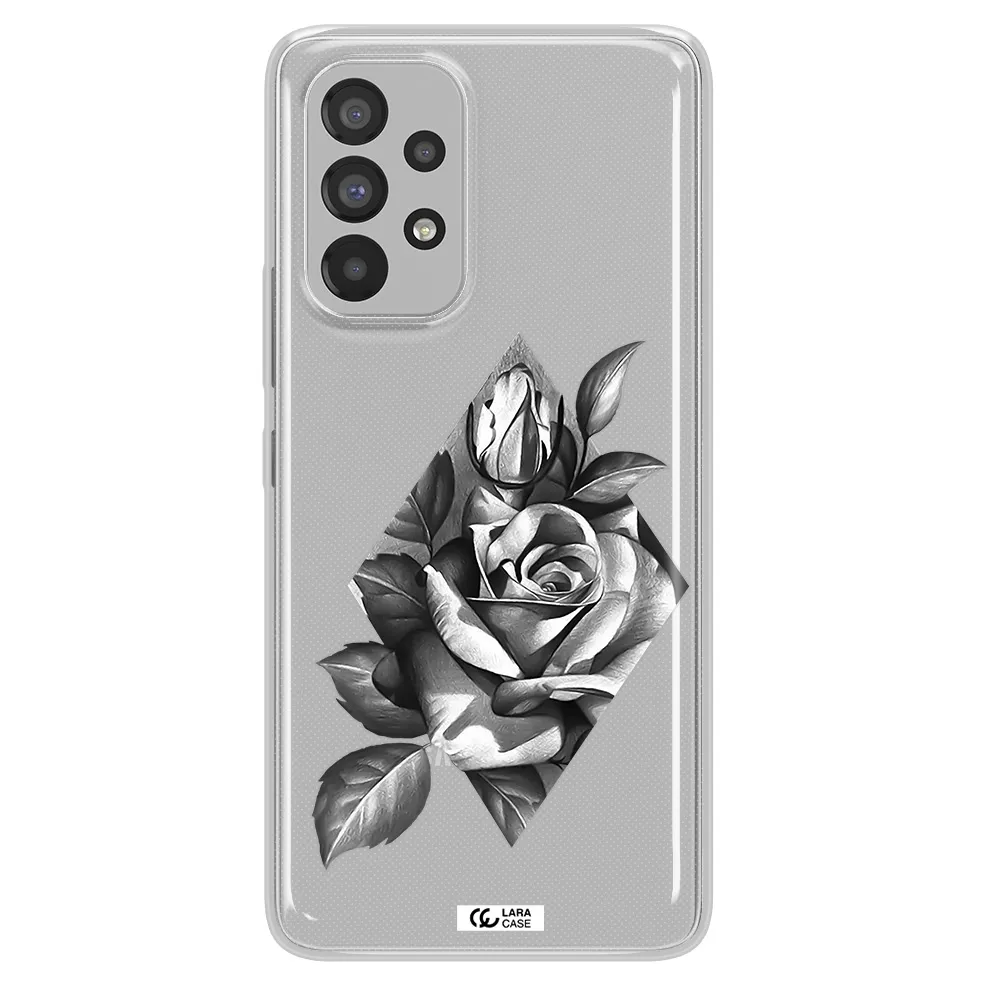 a drawing of a rose Samsung A73 Clear TPU Case