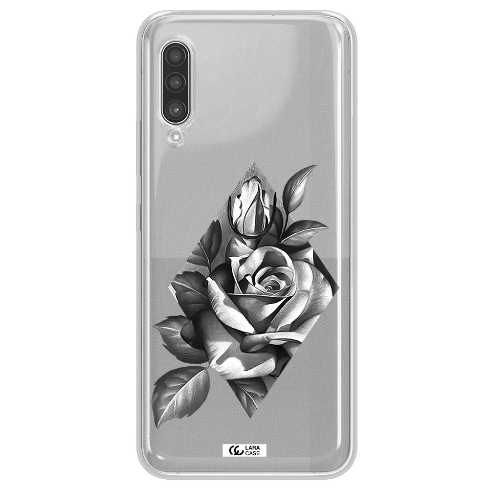 a drawing of a rose Samsung A90 Clear TPU Case