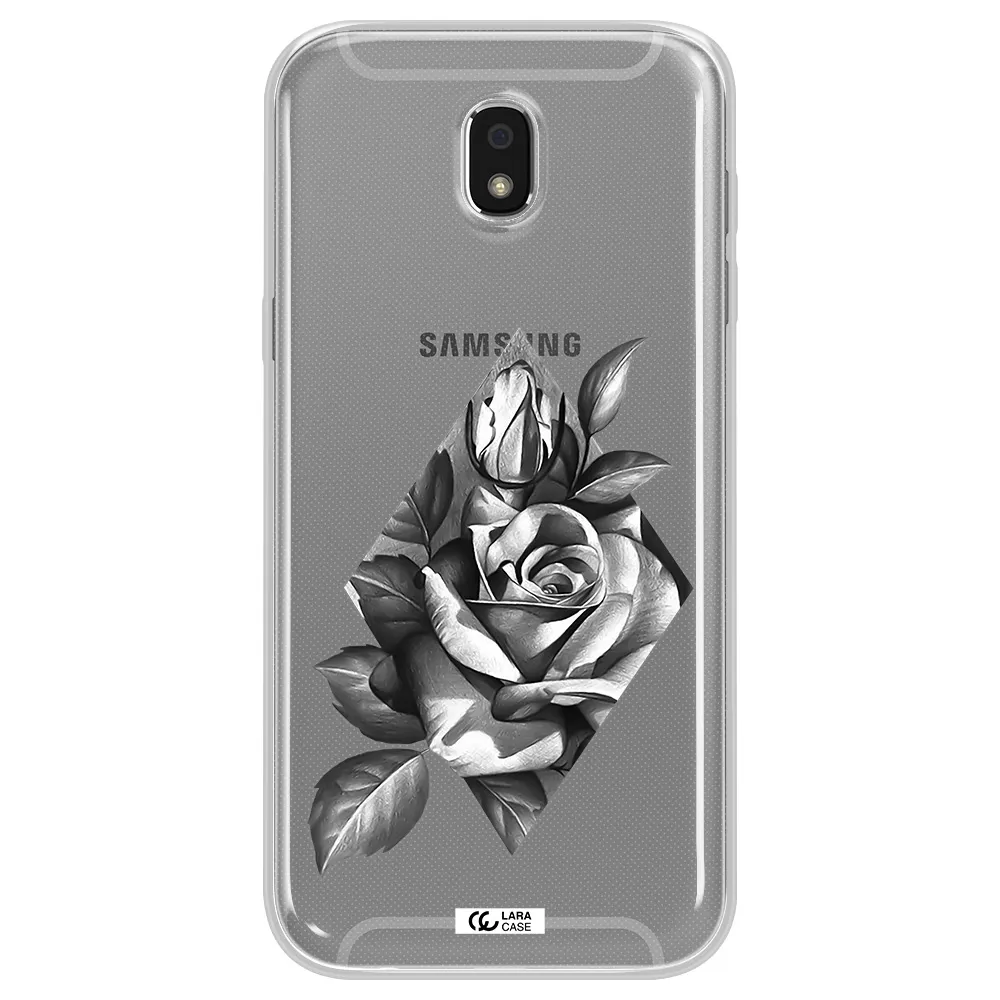 a drawing of a rose Samsung J5 2017 Clear TPU Case