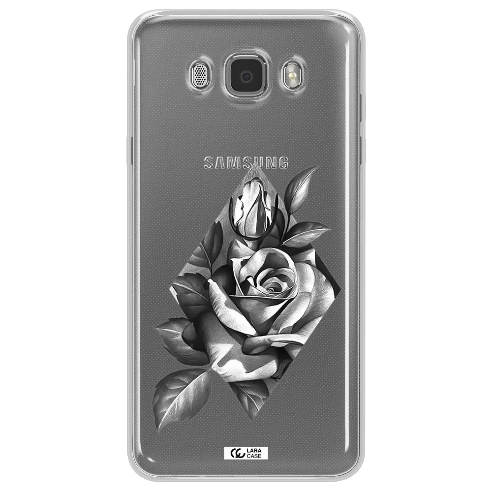 a drawing of a rose Samsung J7 2016 Clear TPU Case