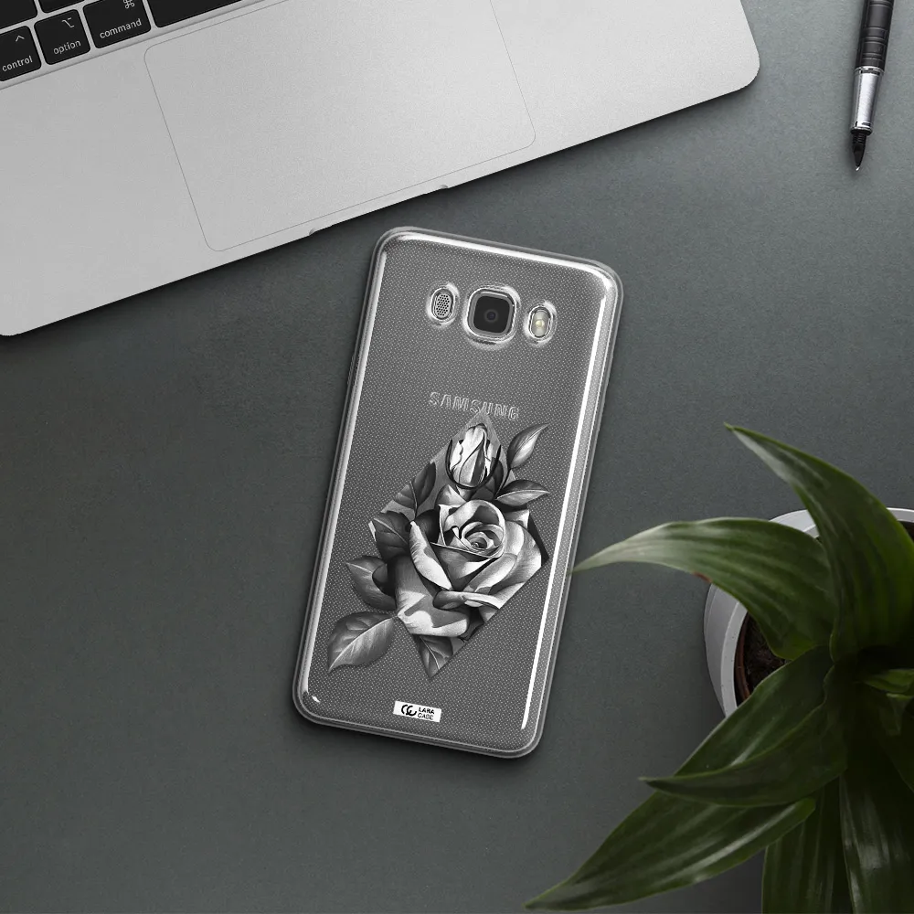 a drawing of a rose Samsung J7 2016 Clear TPU Case