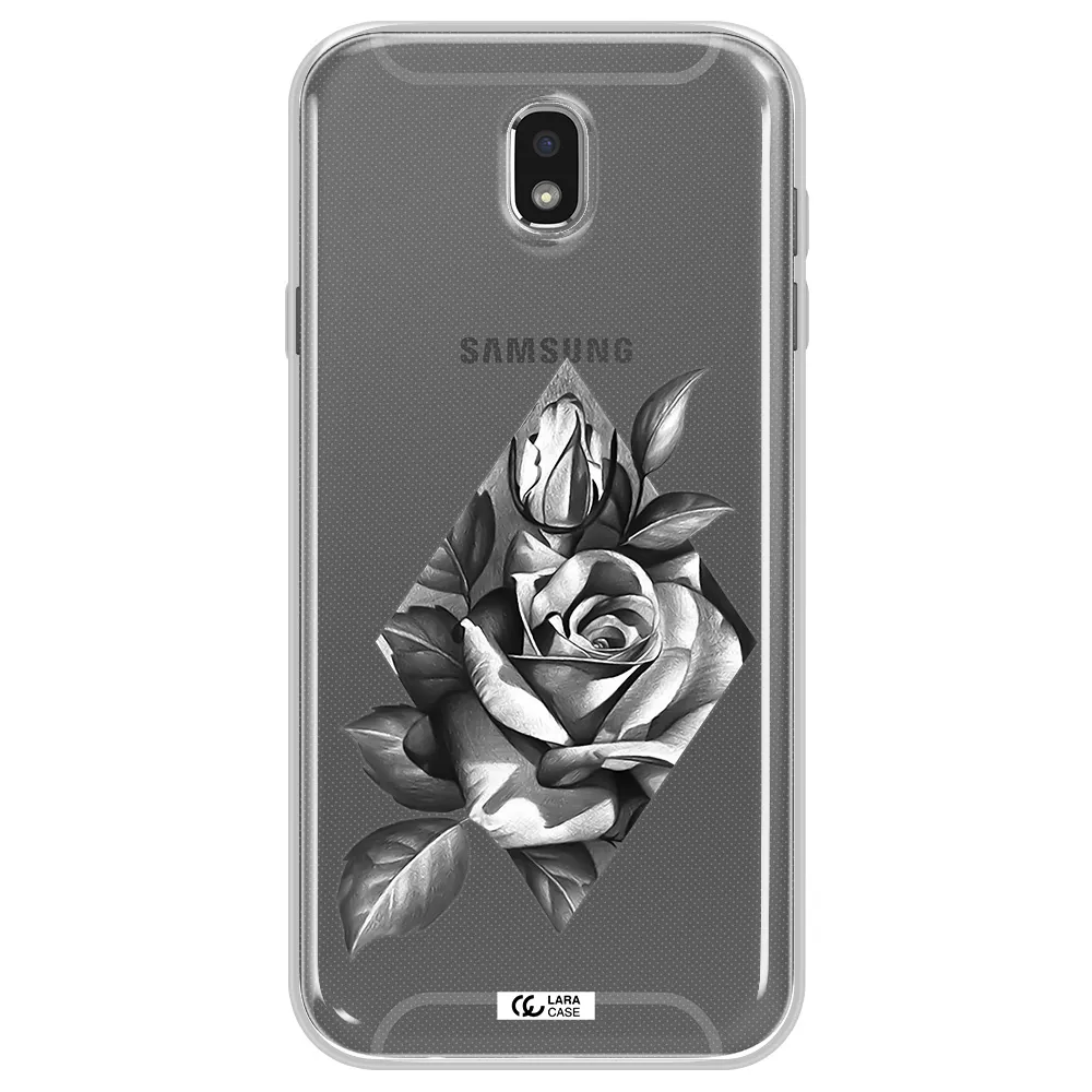 a drawing of a rose Samsung J7 Pro Clear TPU Case
