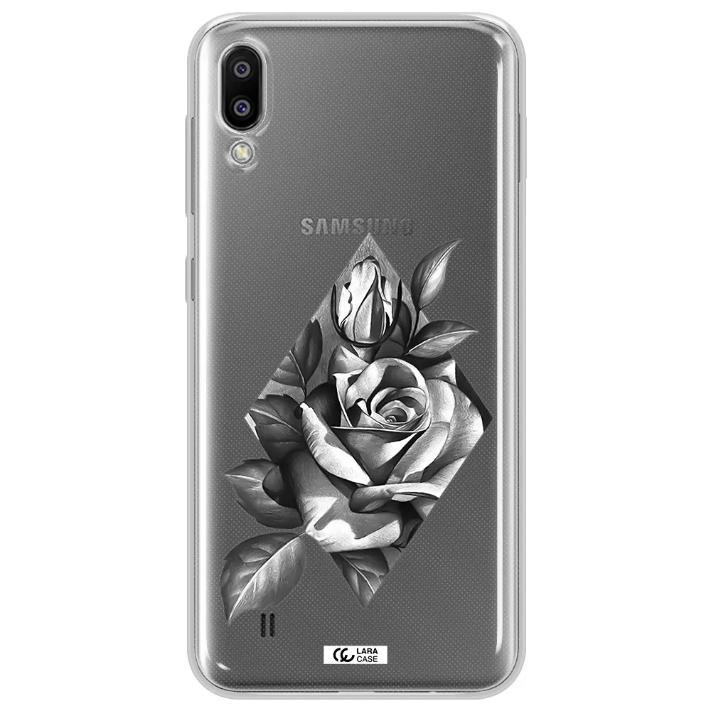 a drawing of a rose Samsung M10 Clear TPU Case
