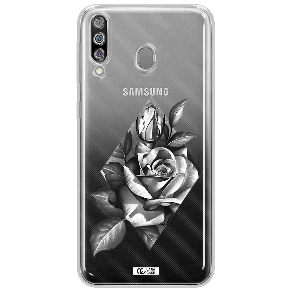 a drawing of a rose Samsung M30 Clear TPU Case