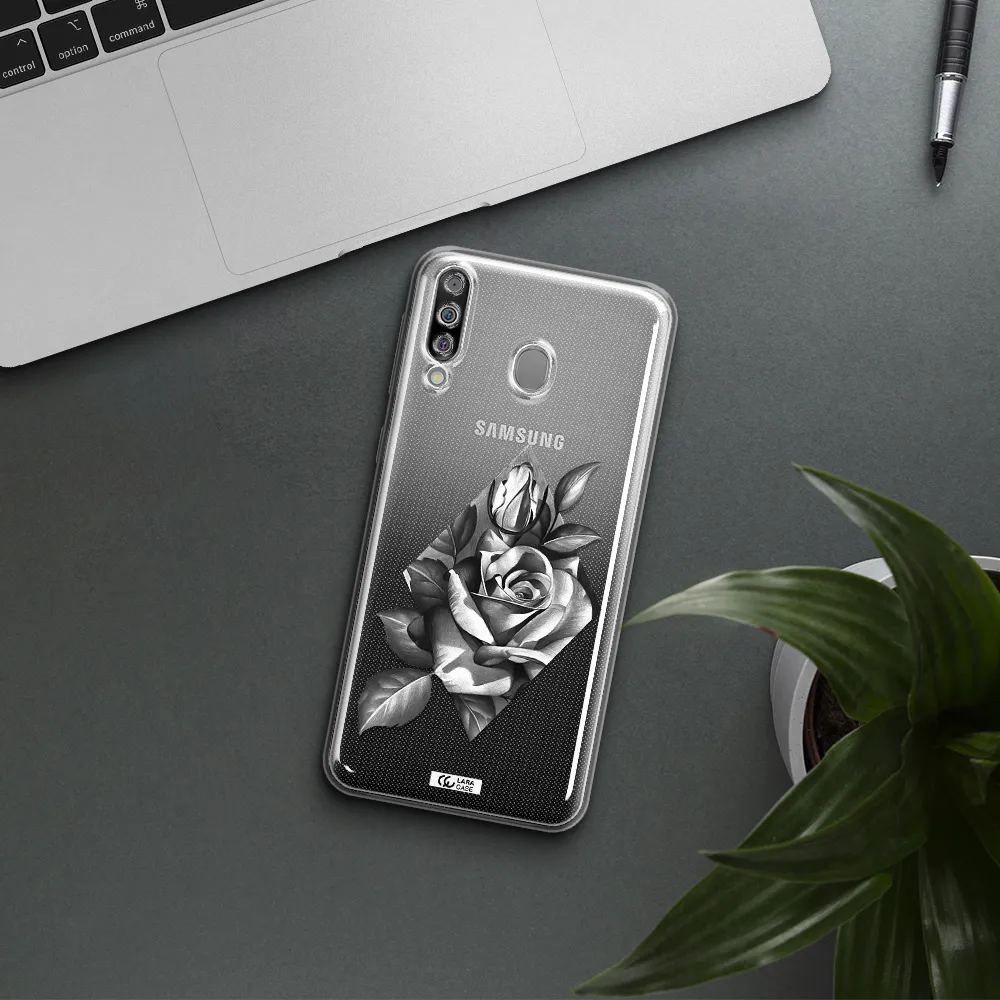 a drawing of a rose Samsung M30 Clear TPU Case