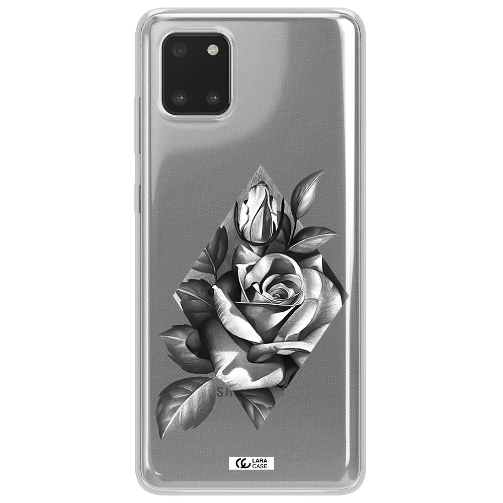 a drawing of a rose Samsung Note 10 Lite Clear TPU Case