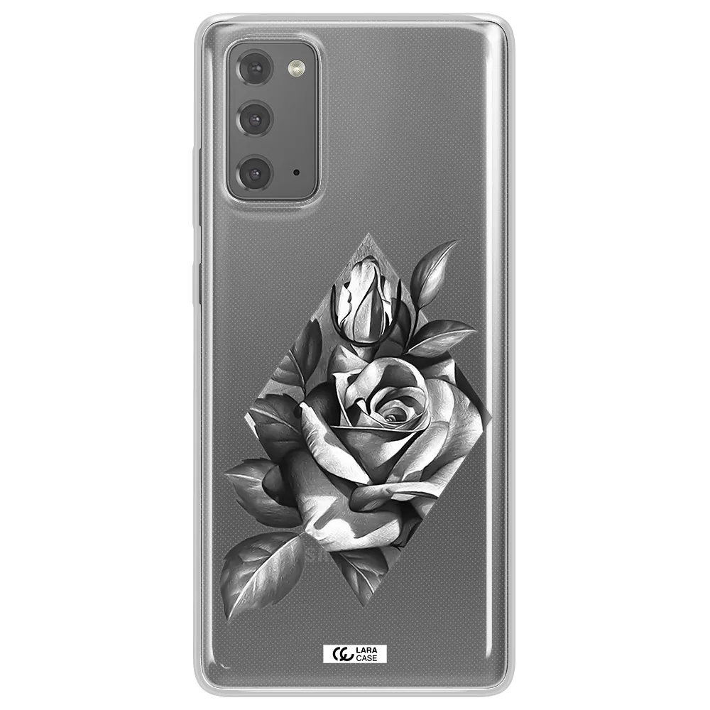 a drawing of a rose Samsung Note 20 Clear TPU Case