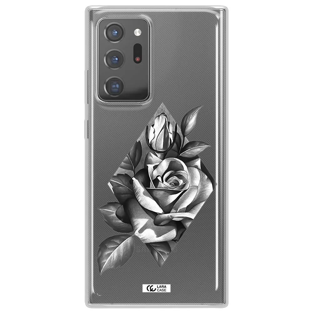 a drawing of a rose Samsung Note 20 Ultra Clear TPU Case