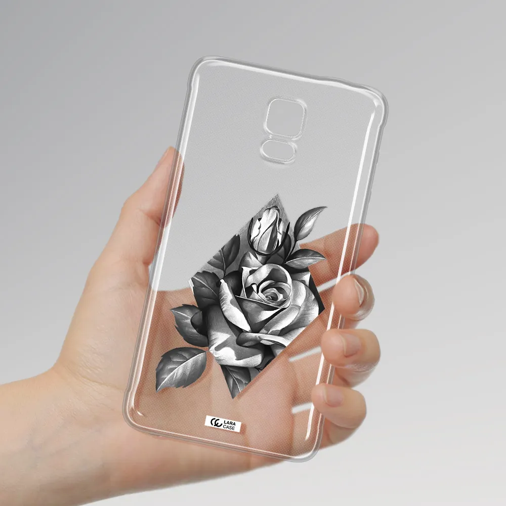 a drawing of a rose Samsung Note 4 Clear TPU Case