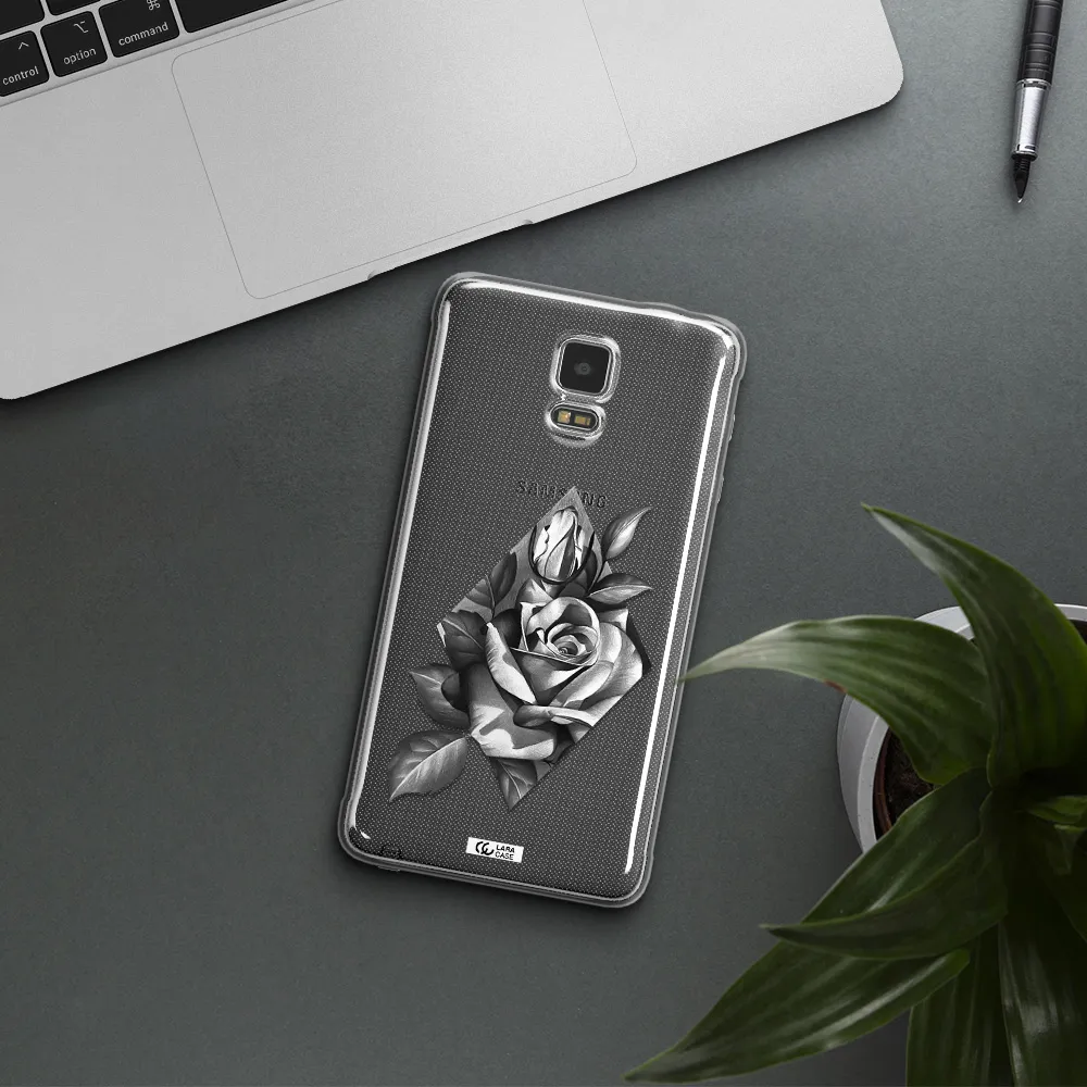 a drawing of a rose Samsung Note 4 Clear TPU Case