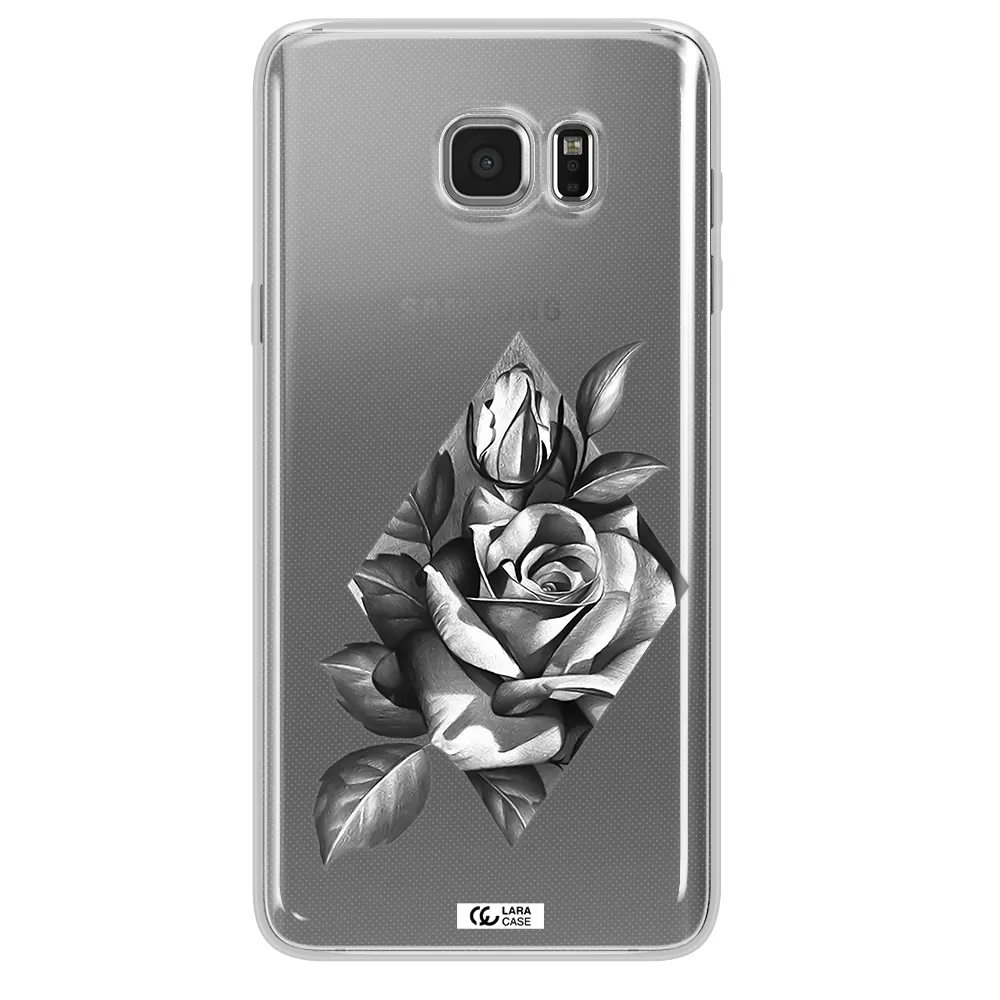 a drawing of a rose Samsung Note 5 Clear TPU Case