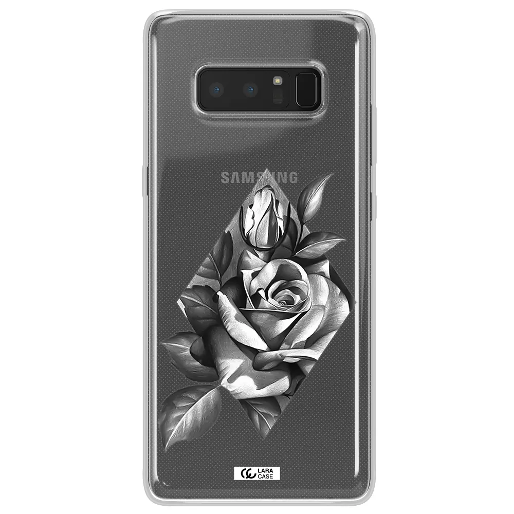 a drawing of a rose Samsung Note 8 Clear TPU Case