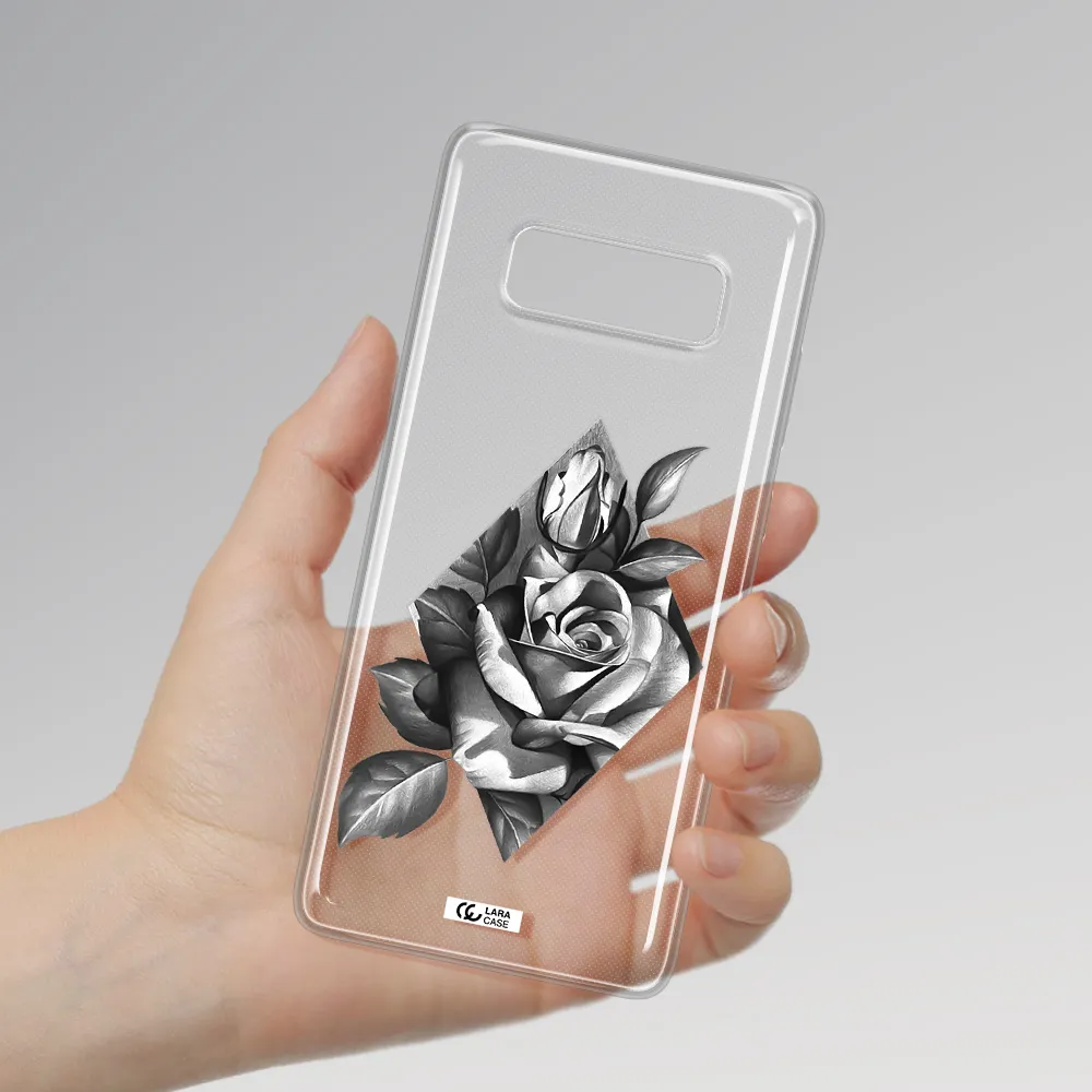 a drawing of a rose Samsung Note 8 Clear TPU Case