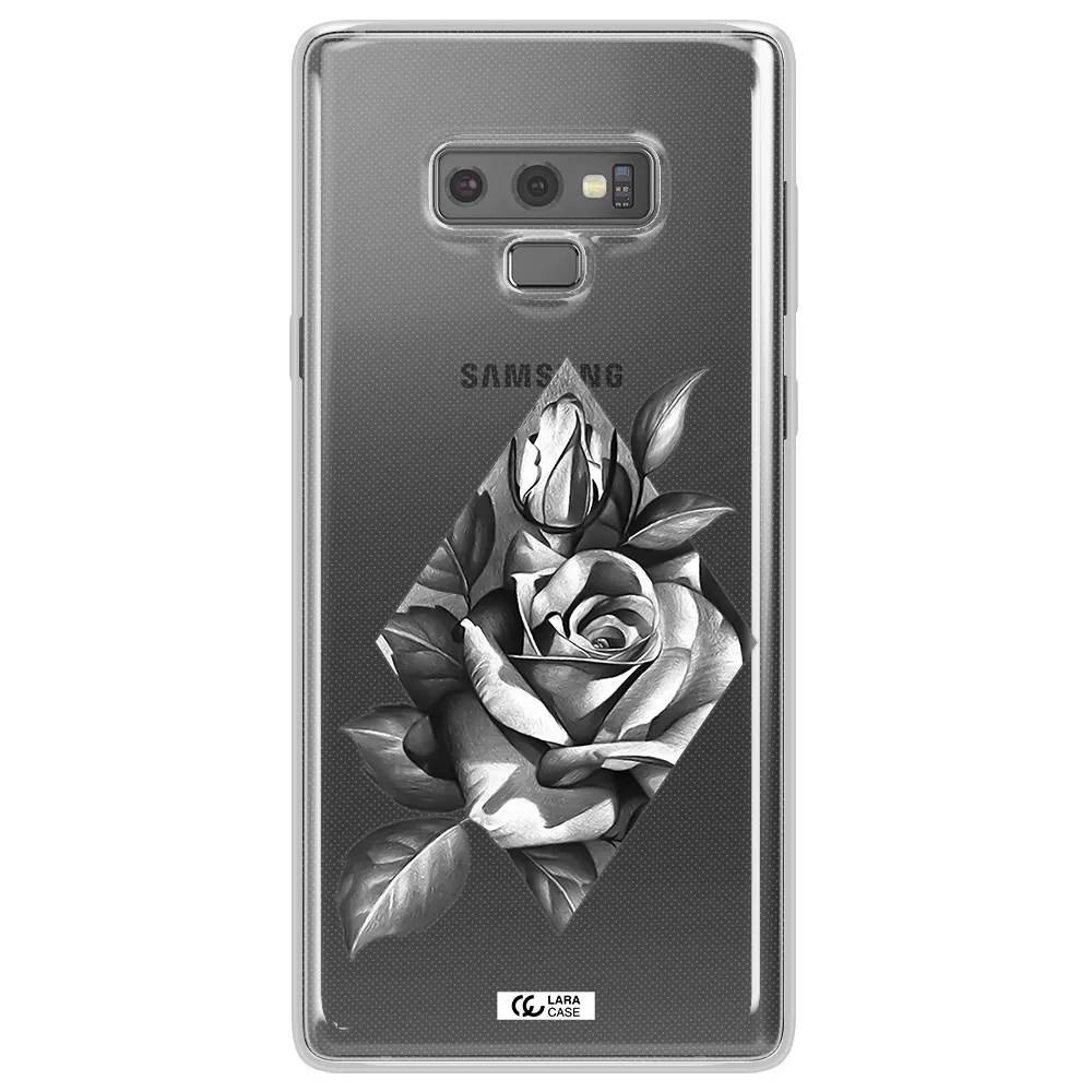 a drawing of a rose Samsung Note 9 Clear TPU Case