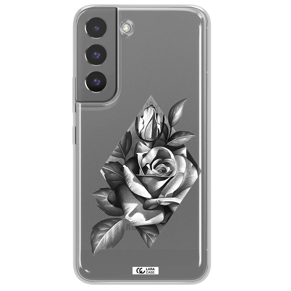 a drawing of a rose Samsung S 22 Clear TPU Case