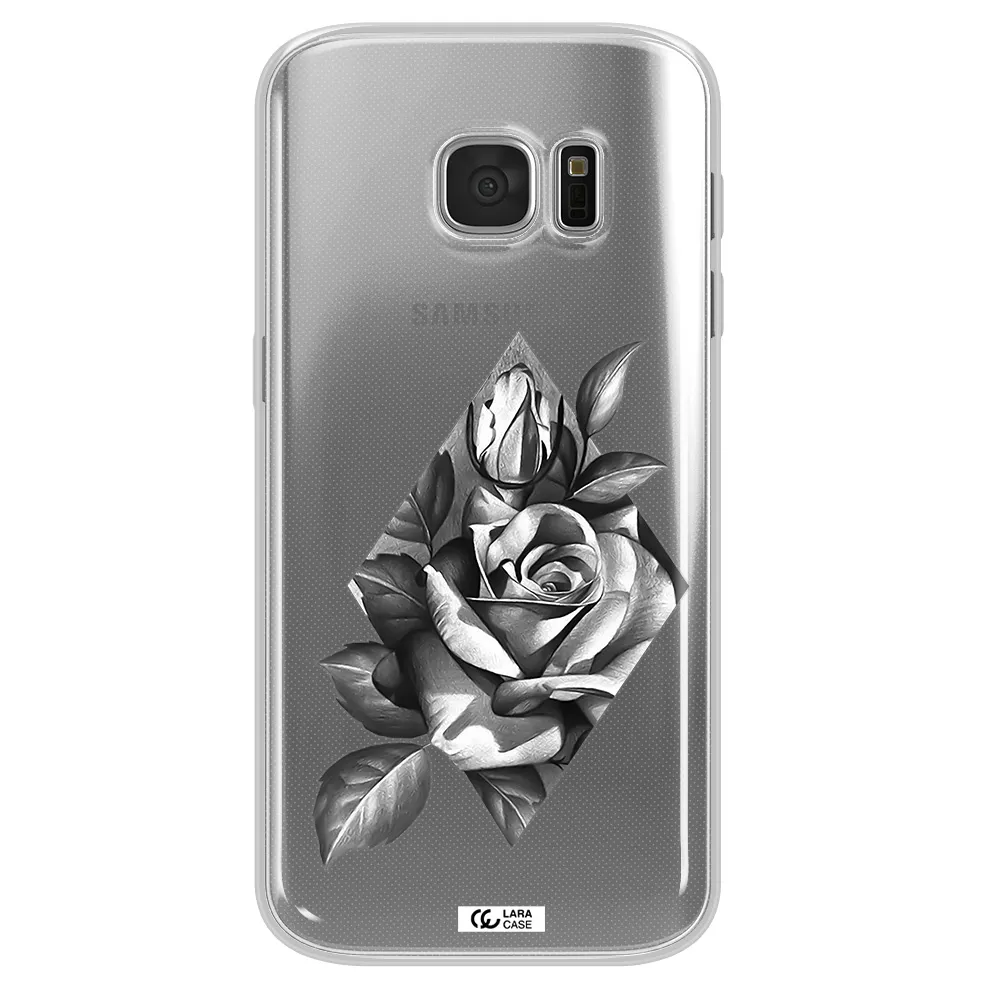 a drawing of a rose Samsung S 7 Clear TPU Case
