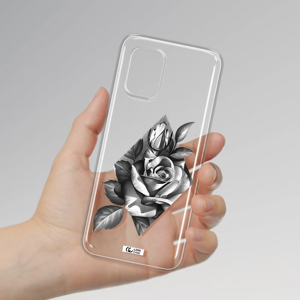 a drawing of a rose Xiaomi Mi 10 Lite Clear TPU Case