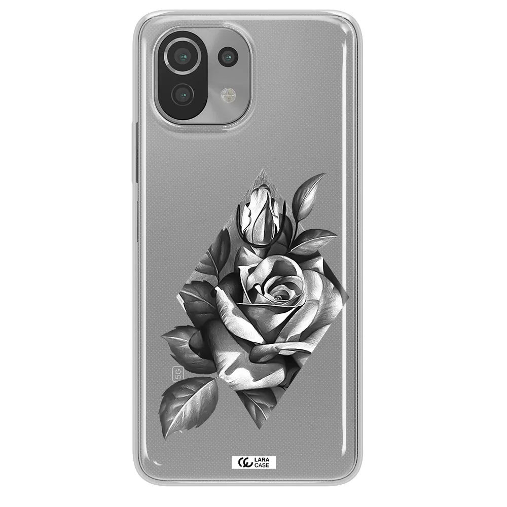 a drawing of a rose Xiaomi Mi 11 Lite Clear TPU Case