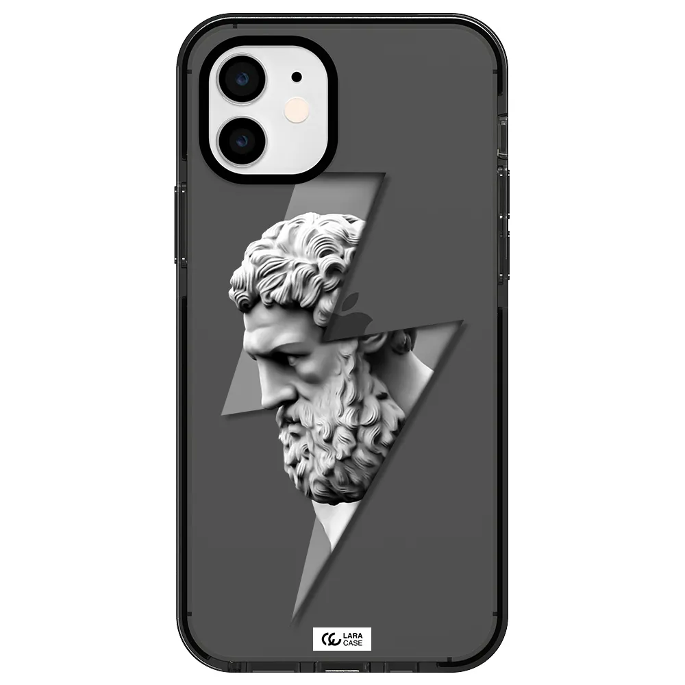 a statue of a man with a beard Apple iPhone 11 impact Smoke Black Case