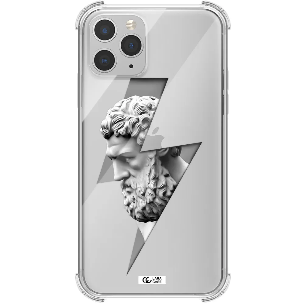 a statue of a man with a beard Apple iPhone 11 pro Clear PC Case